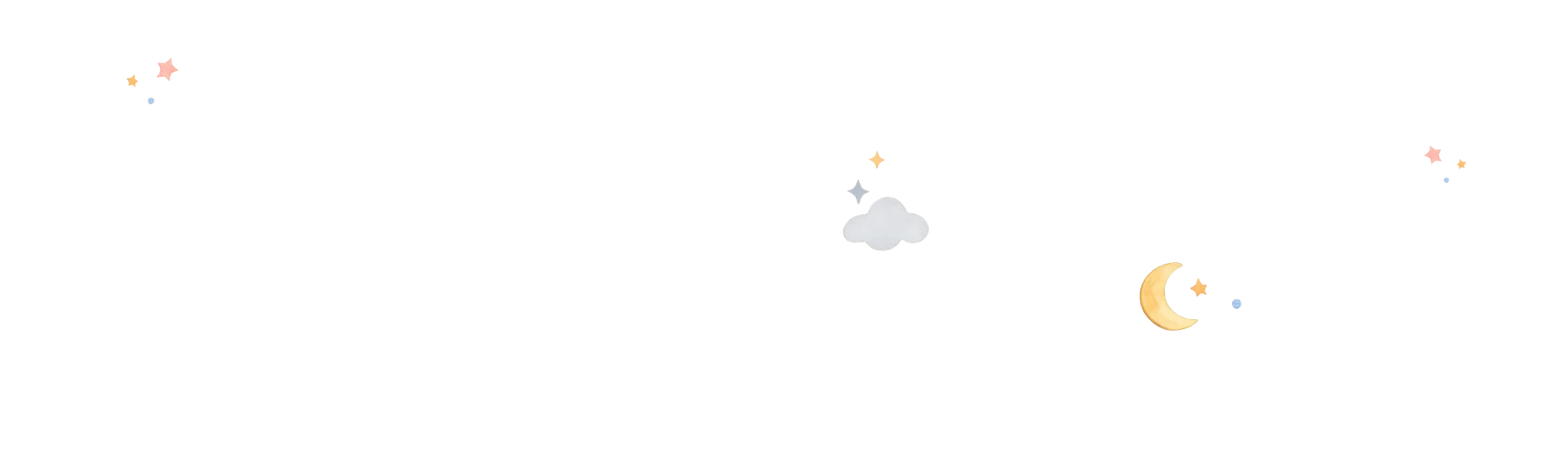 illustrations étoiles, nuages et lune